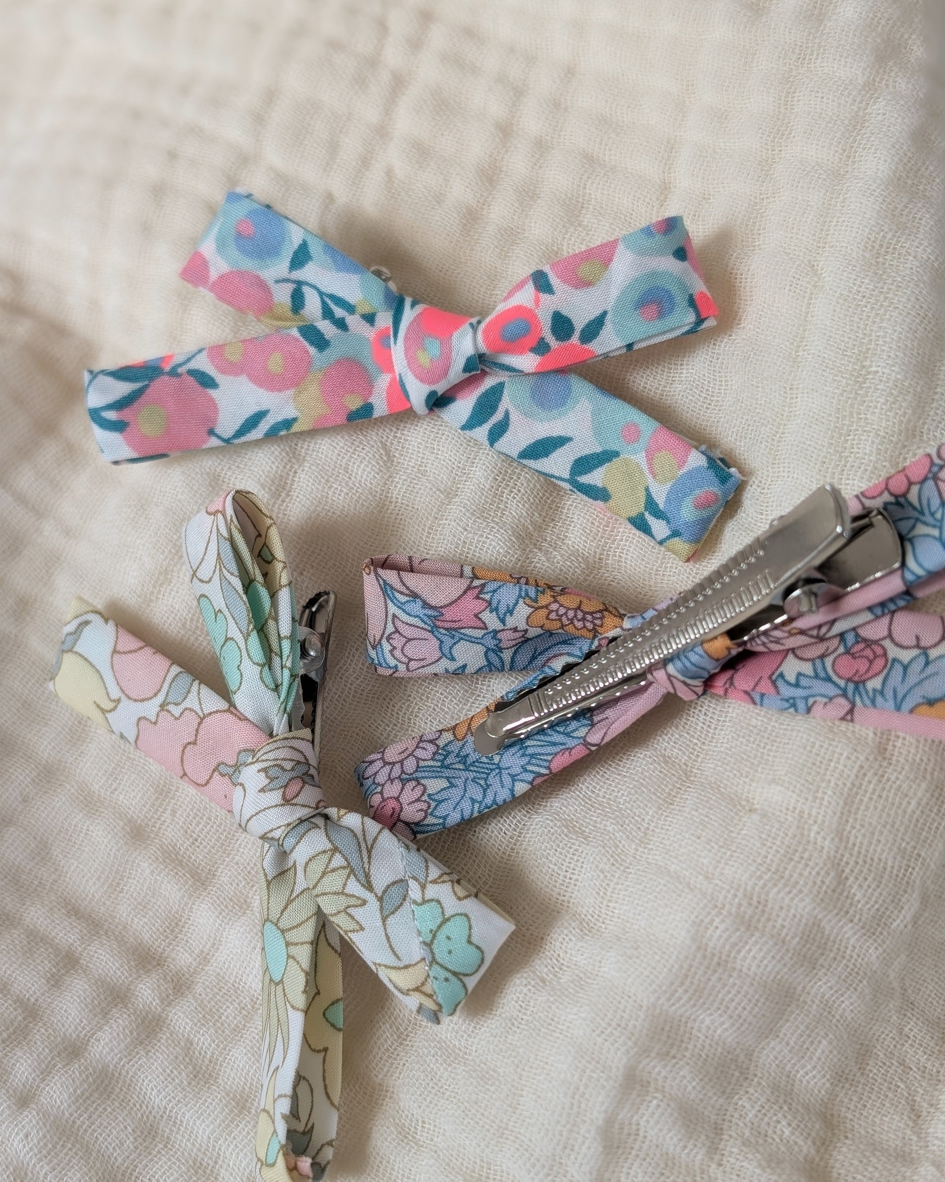 Barrettes cheveux tissu Liberty