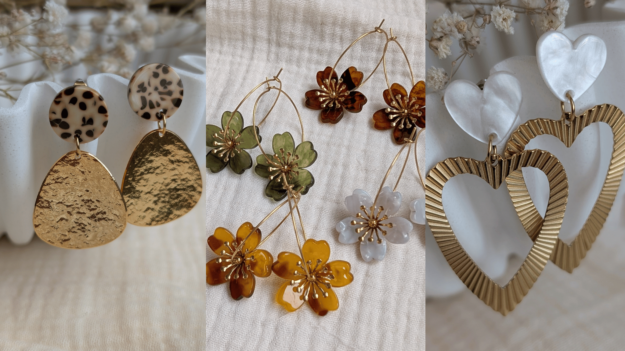 Boucles d'oreilles en acier inoxydable Créations La Tête dans les Nétoiles