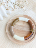 Bracelet perle tube MONA tons camel marron Création La Tête dans les Nétoiles