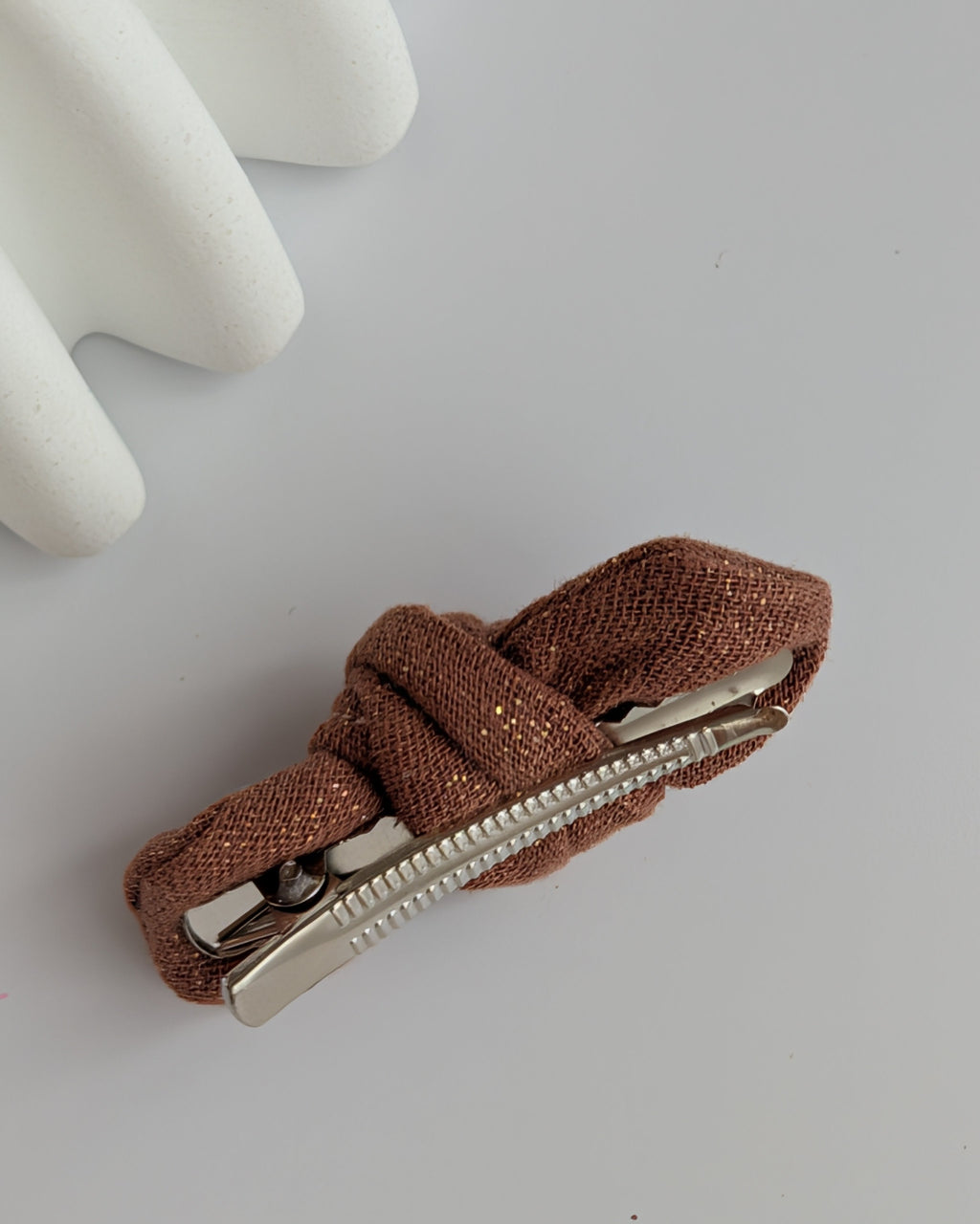 Noeud cheveux romie gaze de coton sur pince crocodile