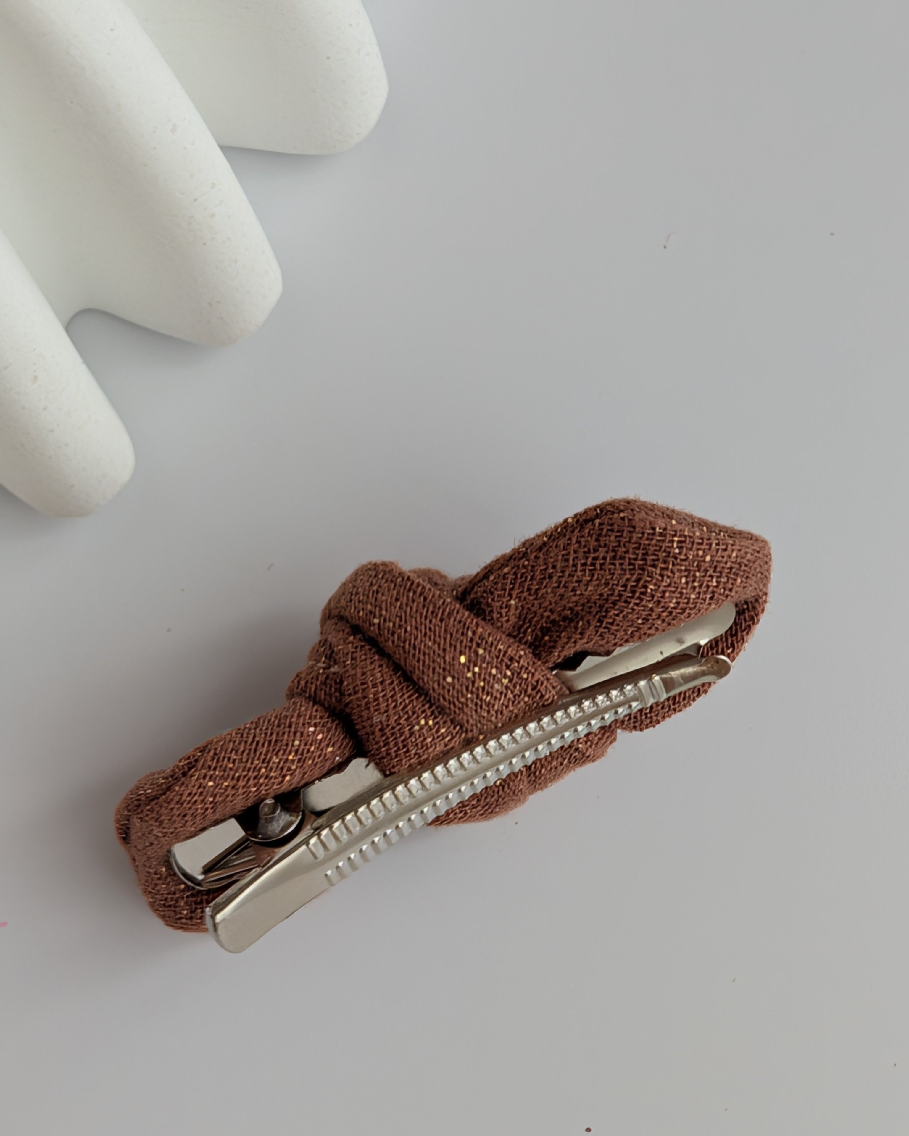 Noeud cheveux romie gaze de coton sur pince crocodile