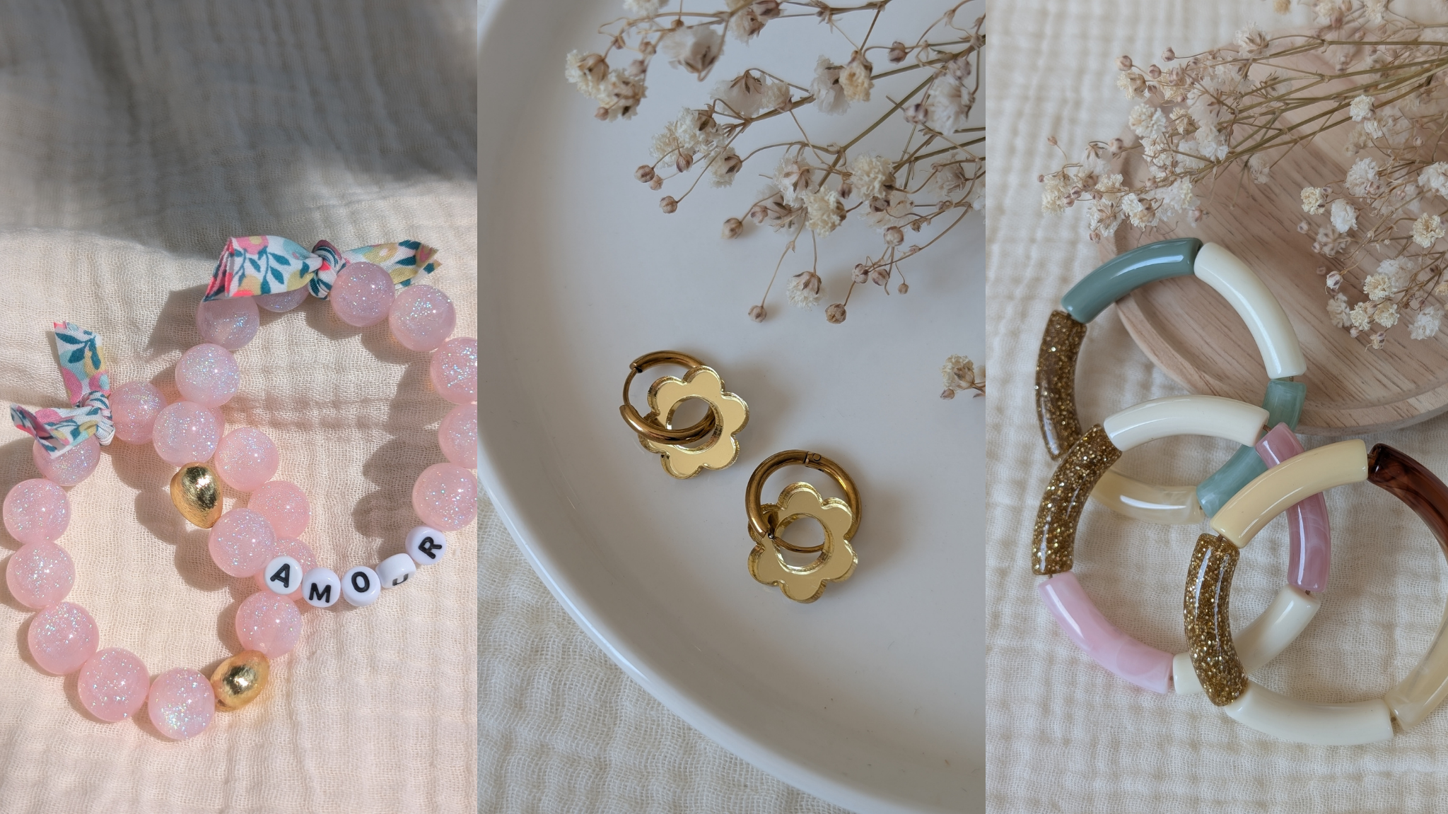 bijoux en acier inoxydable et résine pour enfant. Créations artisanales La Tête dans les Nétoiles
