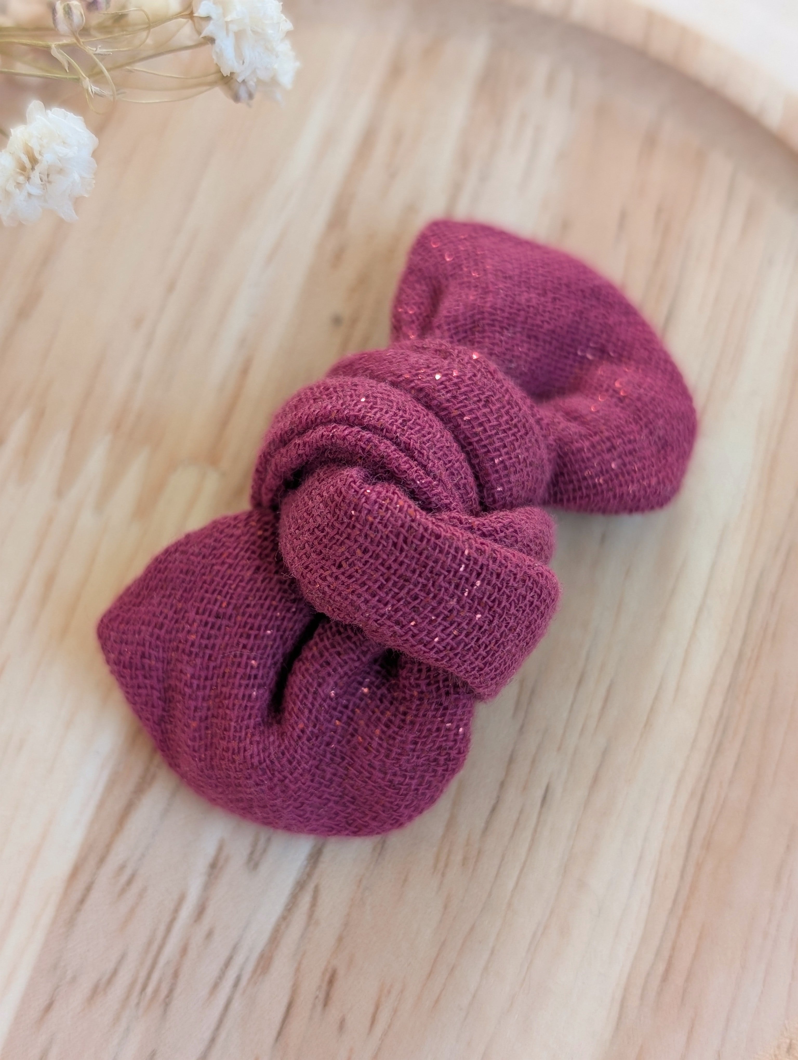 Noeud cheveux gaze de coton scintillante