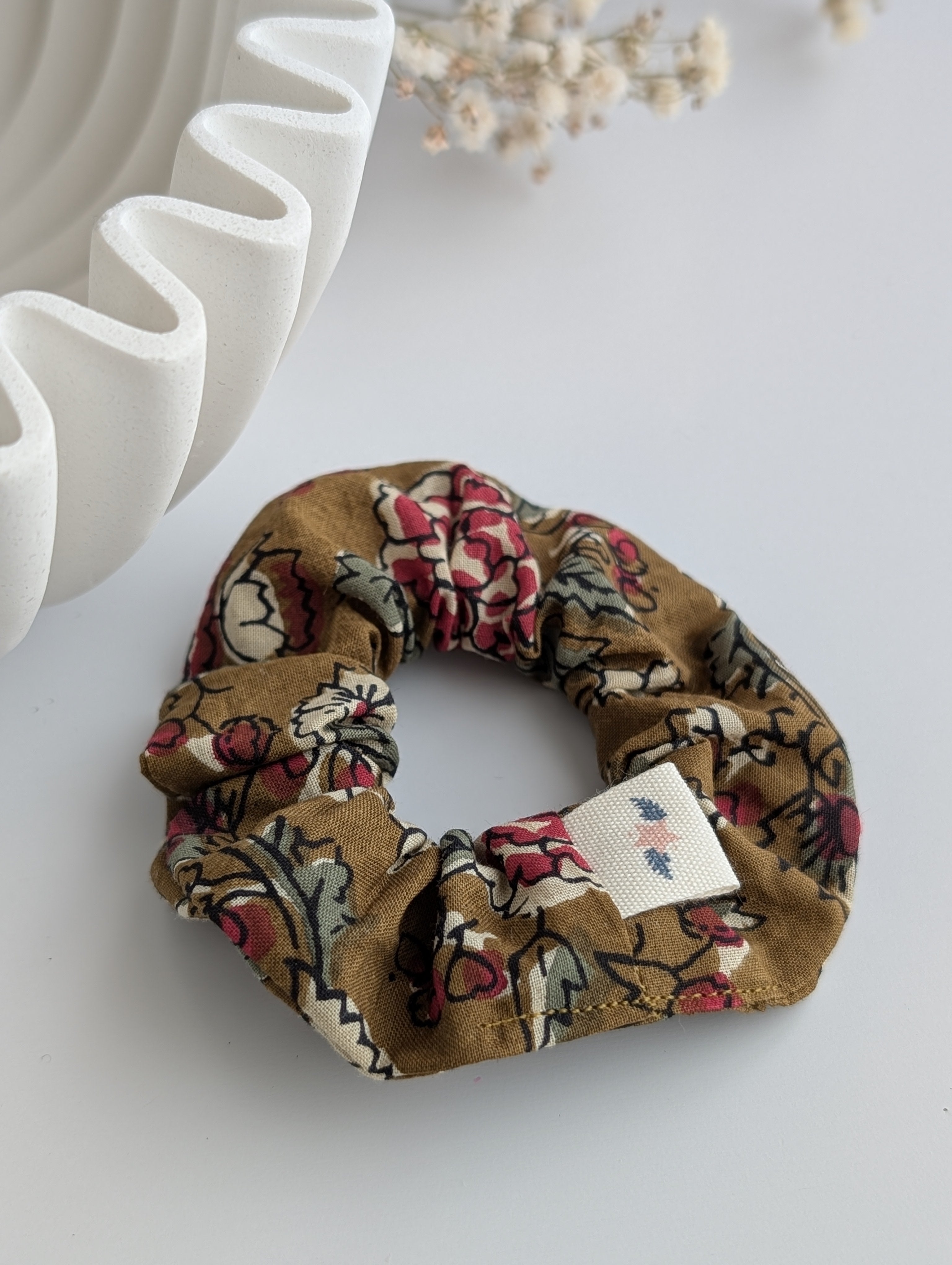 Chouchou inspiration blockprint taille femme et enfant création artisanale La Tête dans les Nétoiles