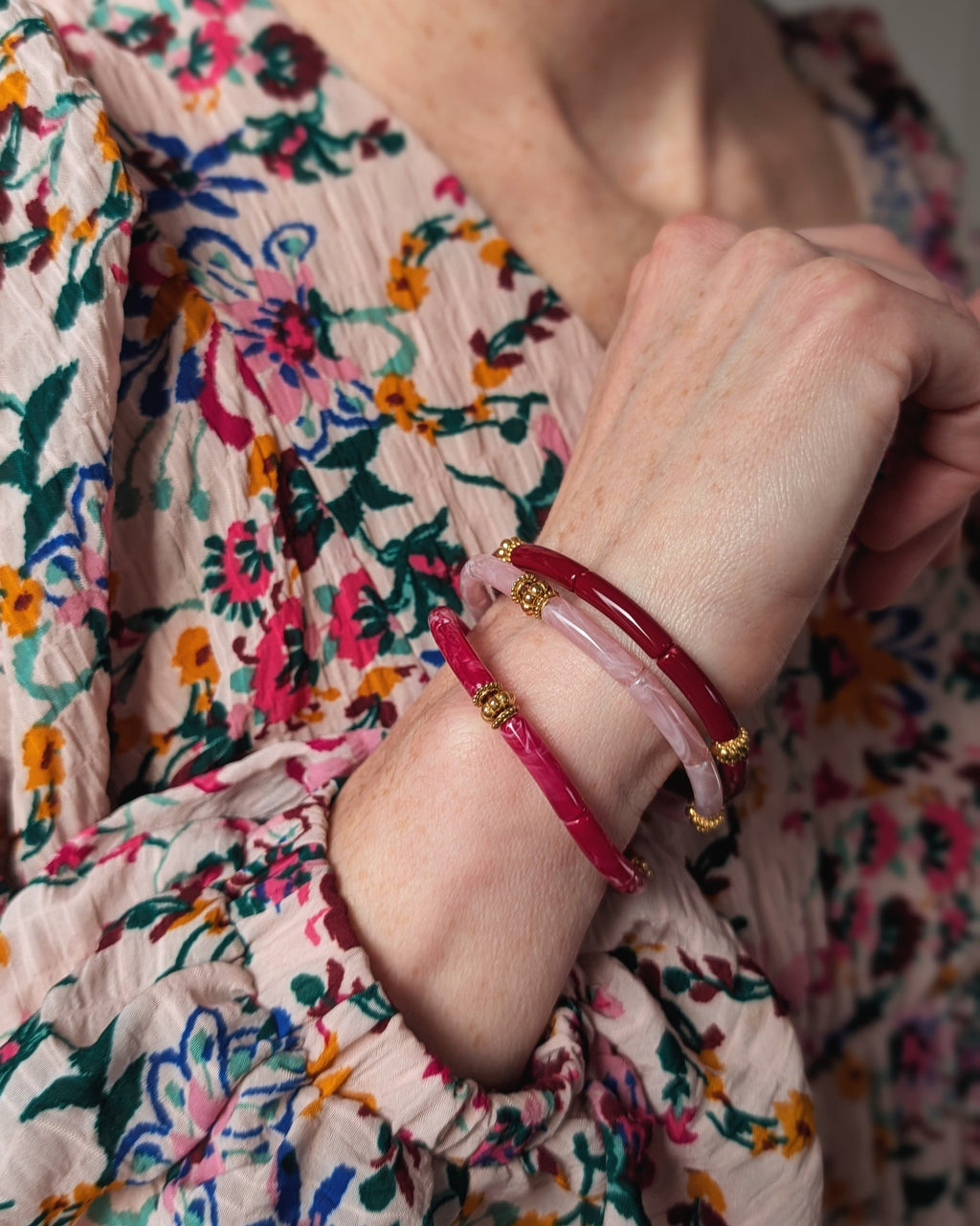 Bracelet perles tube JUNE 17 coloris au choix