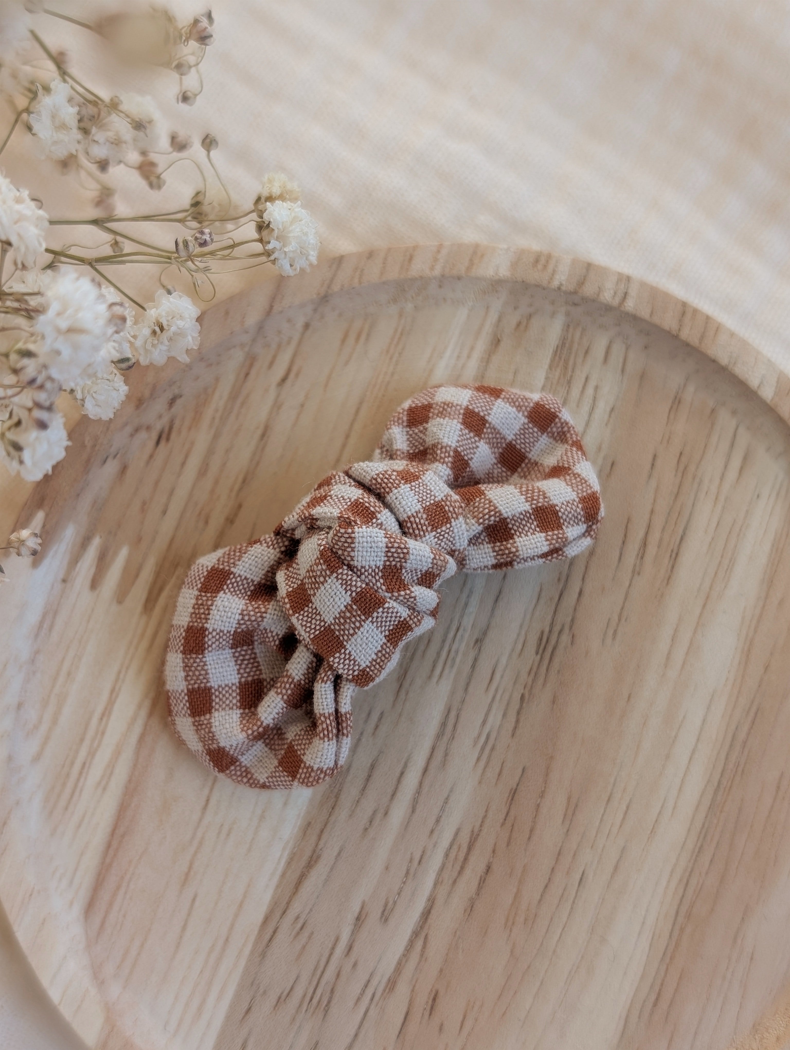 Noeud cheveux coton vichy