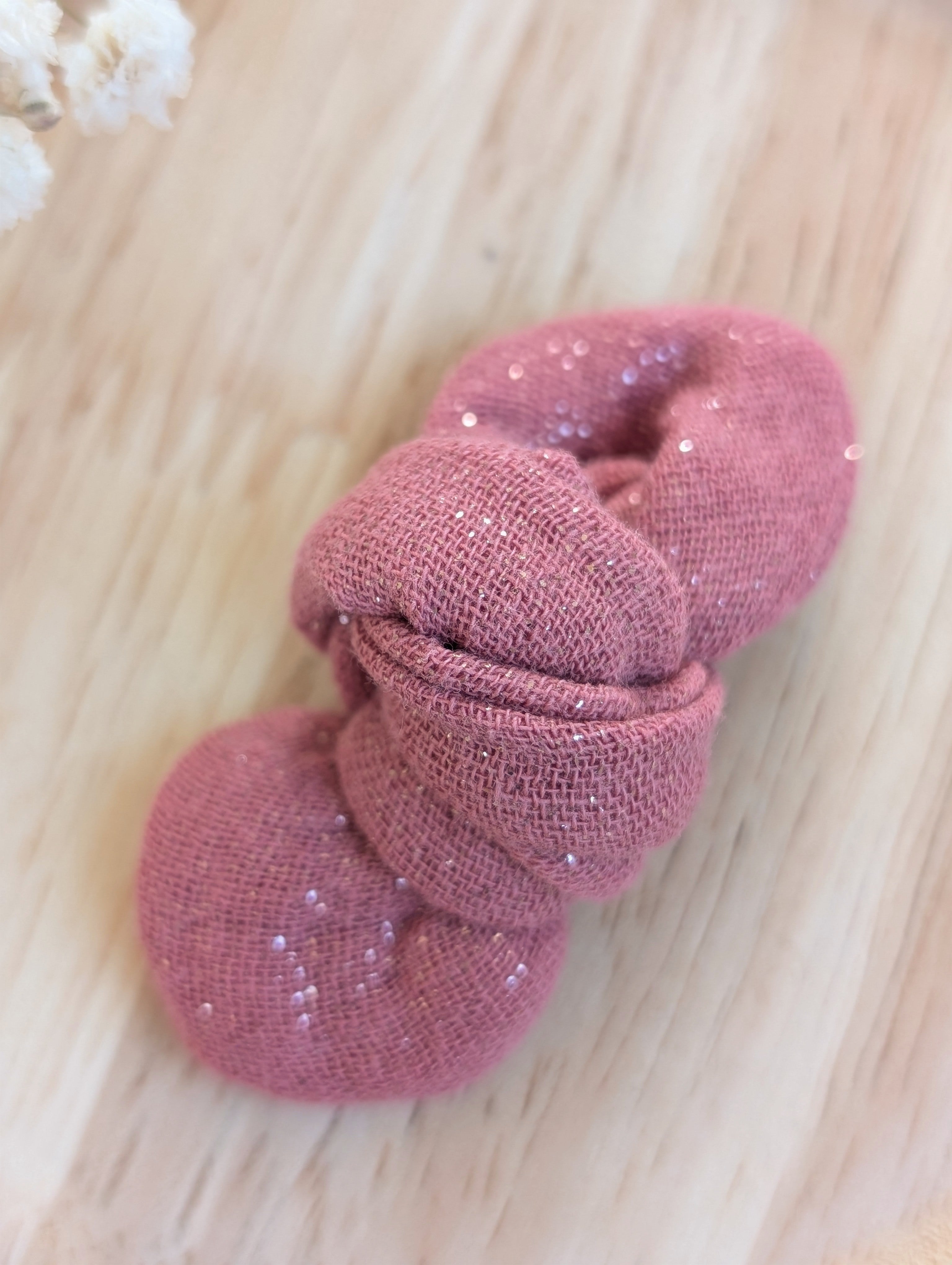 Noeud cheveux gaze de coton scintillante